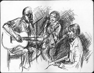A pen drawing of the Grave of Nobody's Darling at the Charleston